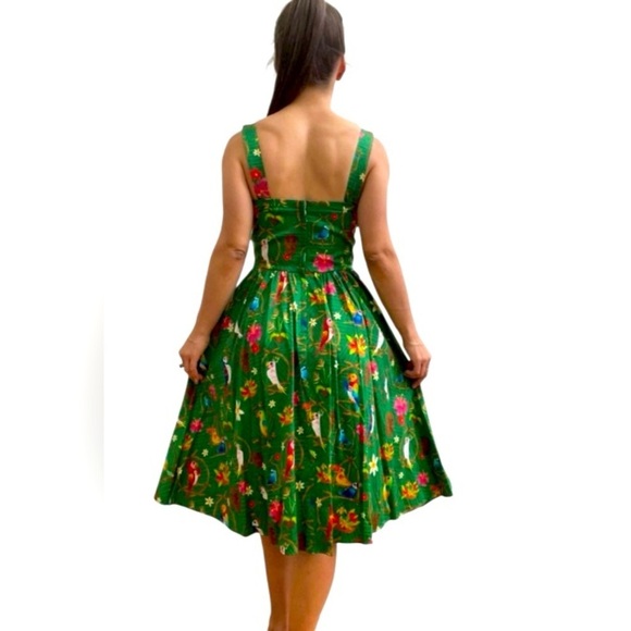 DISNEYLAND PARKS TIKKI ROOM Green Asymmetrical Sundress - Picture 5 of 9